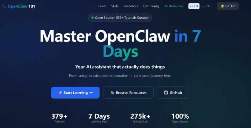 项目名称：OpenClaw 101项目地址：